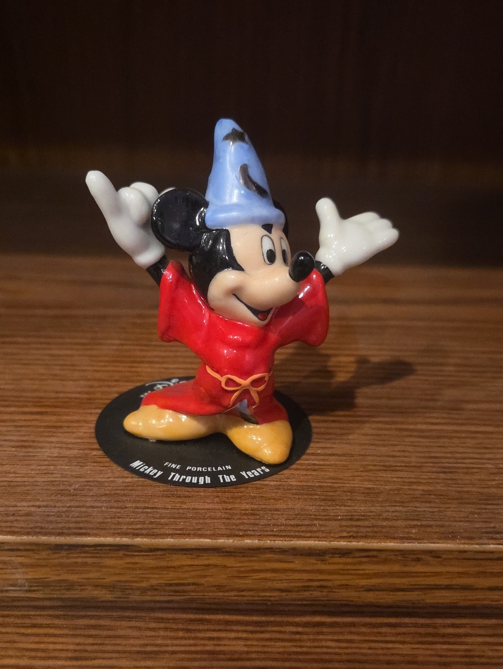 Disney Sorcerer Mickey Porcelain Figurine - Red, Blue, Yellow
